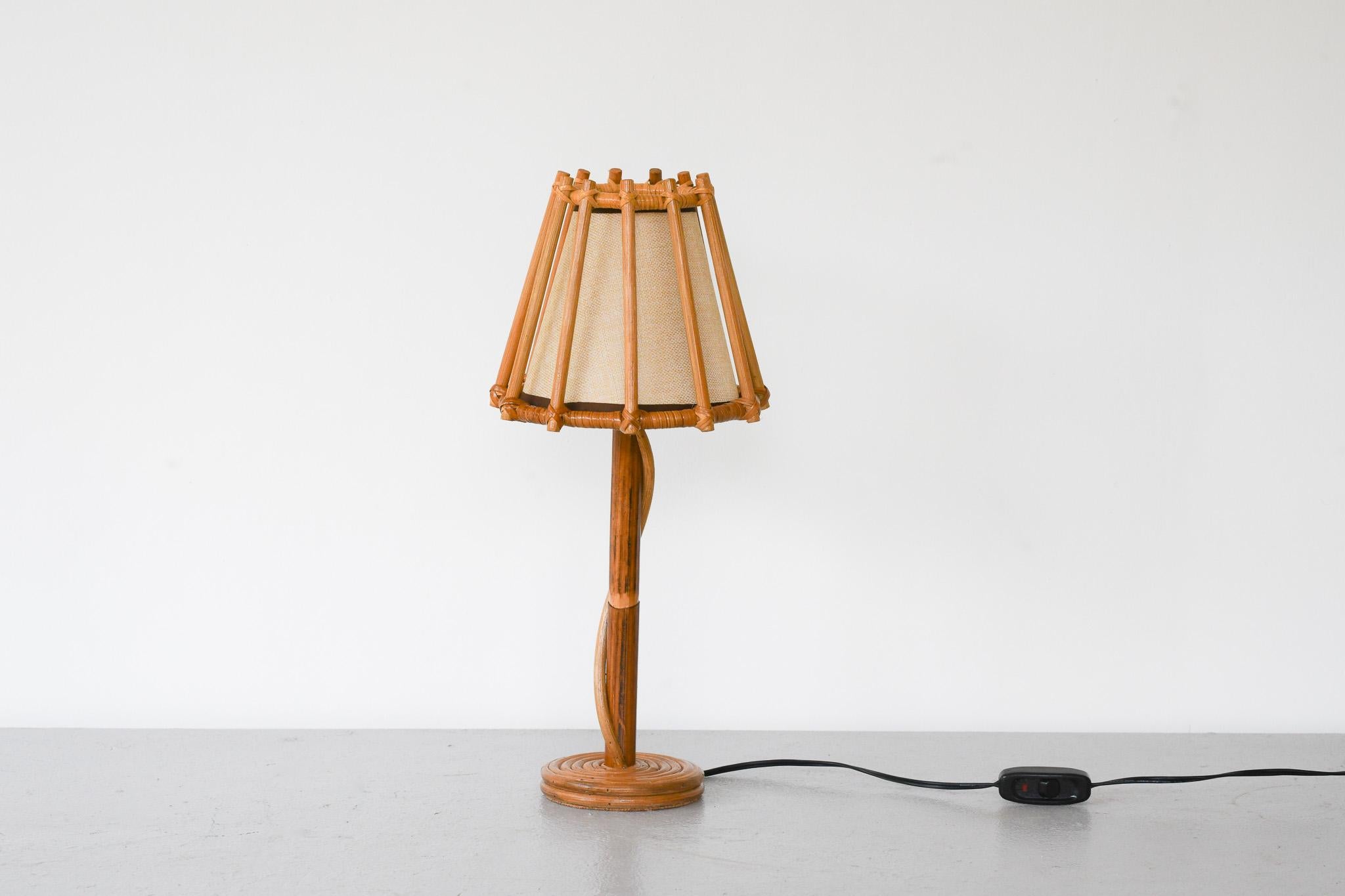 Filippino Lampada da tavolo 'Palo' in rattan in vendita