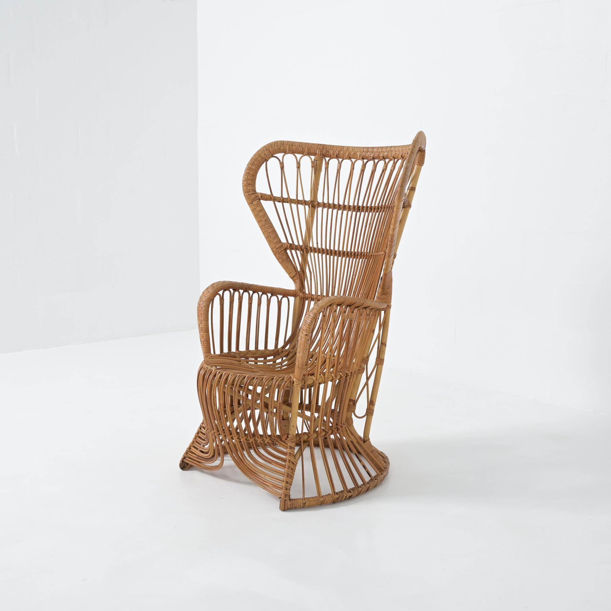 Rattan- Pfauenstuhl im Zustand „Gut“ im Angebot in Vlimmeren, BE