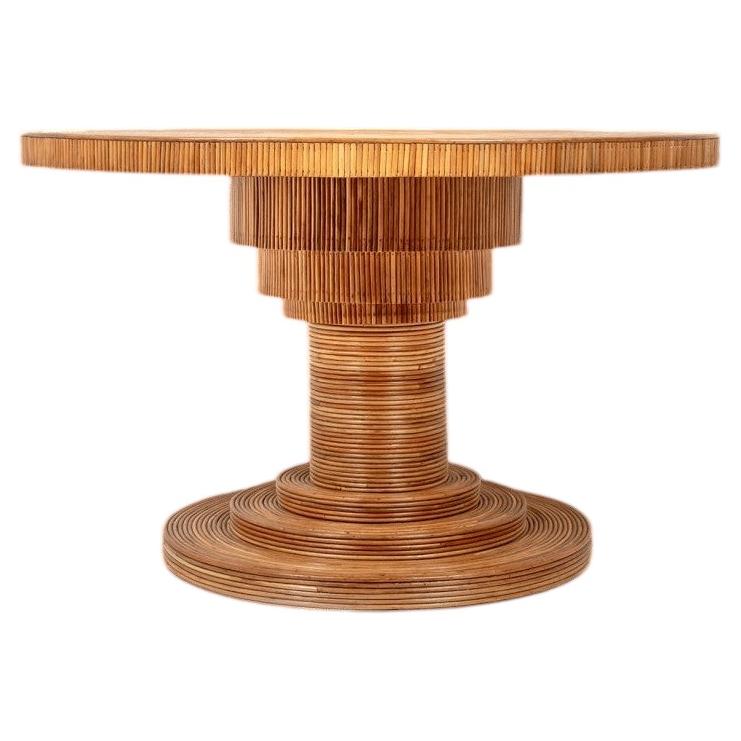 Rattan Pedestal Dining Table By Rene Houben