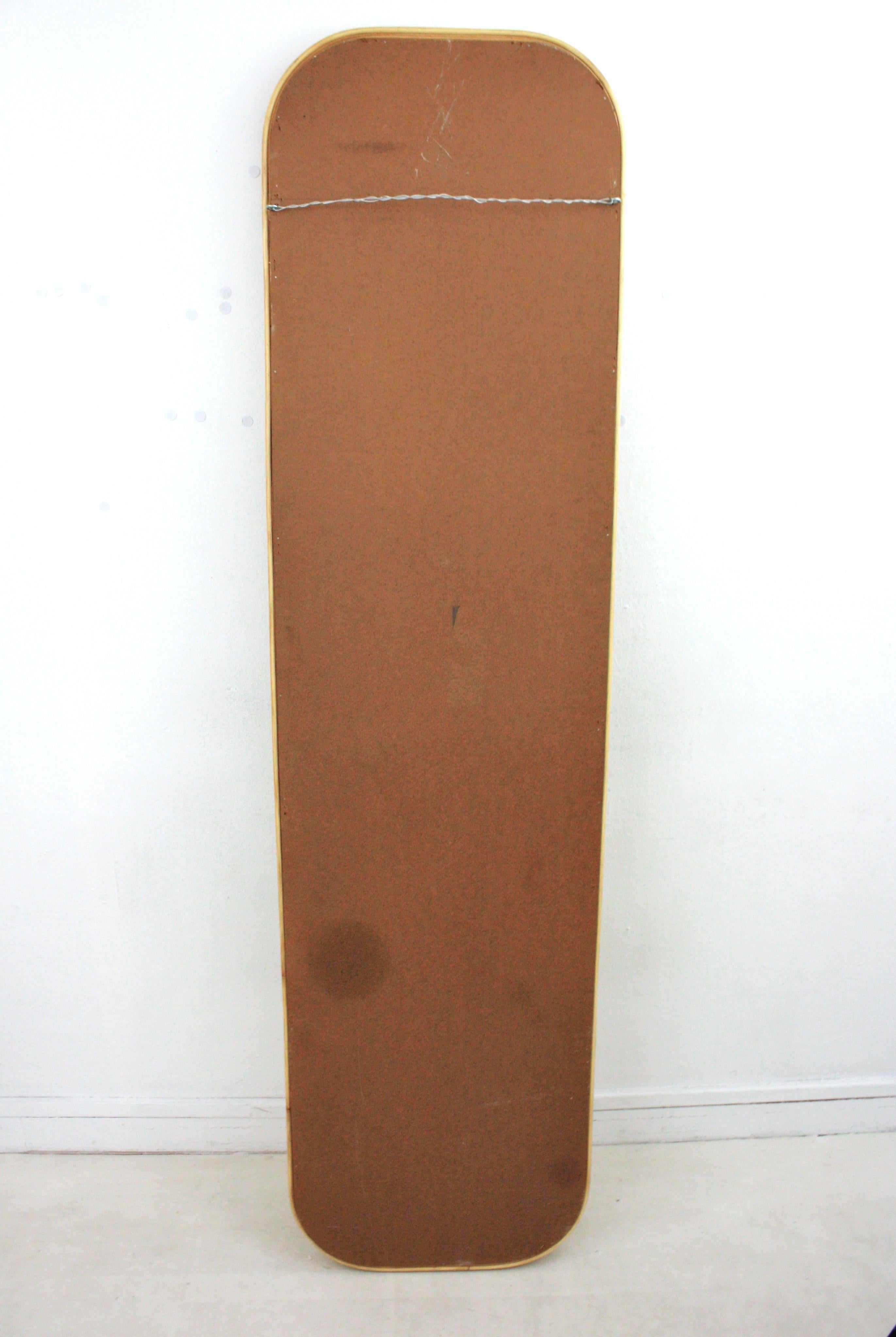 Rattan Pencil Reed Full Length Rectangular Mirror 7