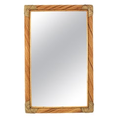 Rattan Pencil Reed Rectangular Mirror