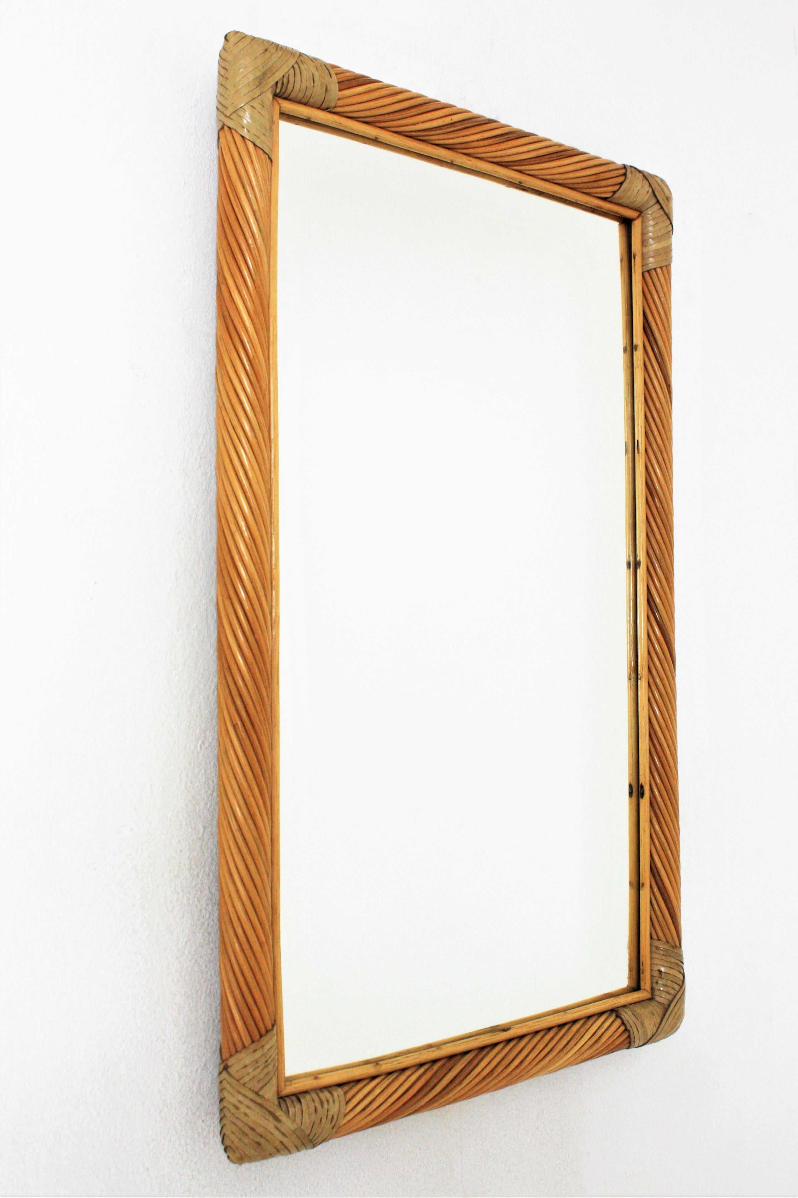 miroir rotin rectangulaire