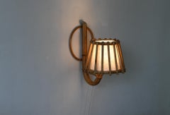 Rattan Pencil Reed Mid-Century Modern Wall Lamp