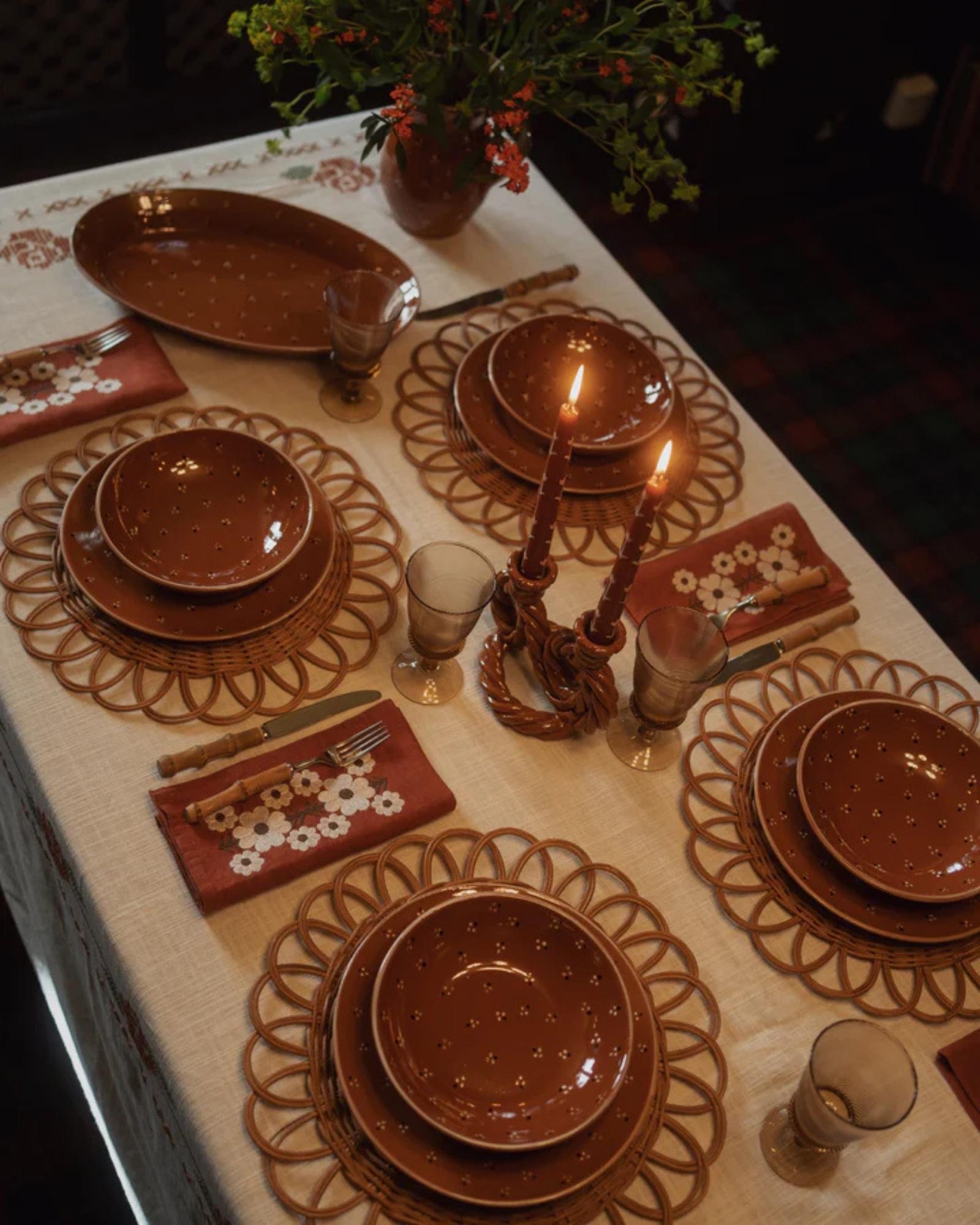 Contemporary Rattan Placemats (set of 4) For Sale