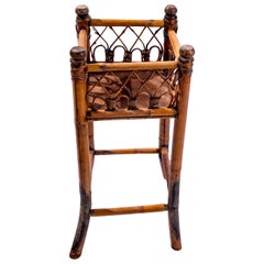 Rattan Plant Stand, Midcentury