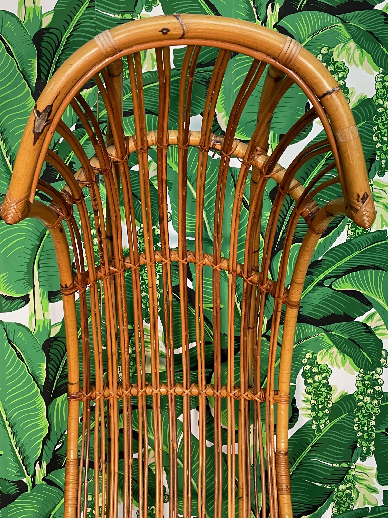 20th Century Rattan Porters Chair in the Manner of Franco Albini