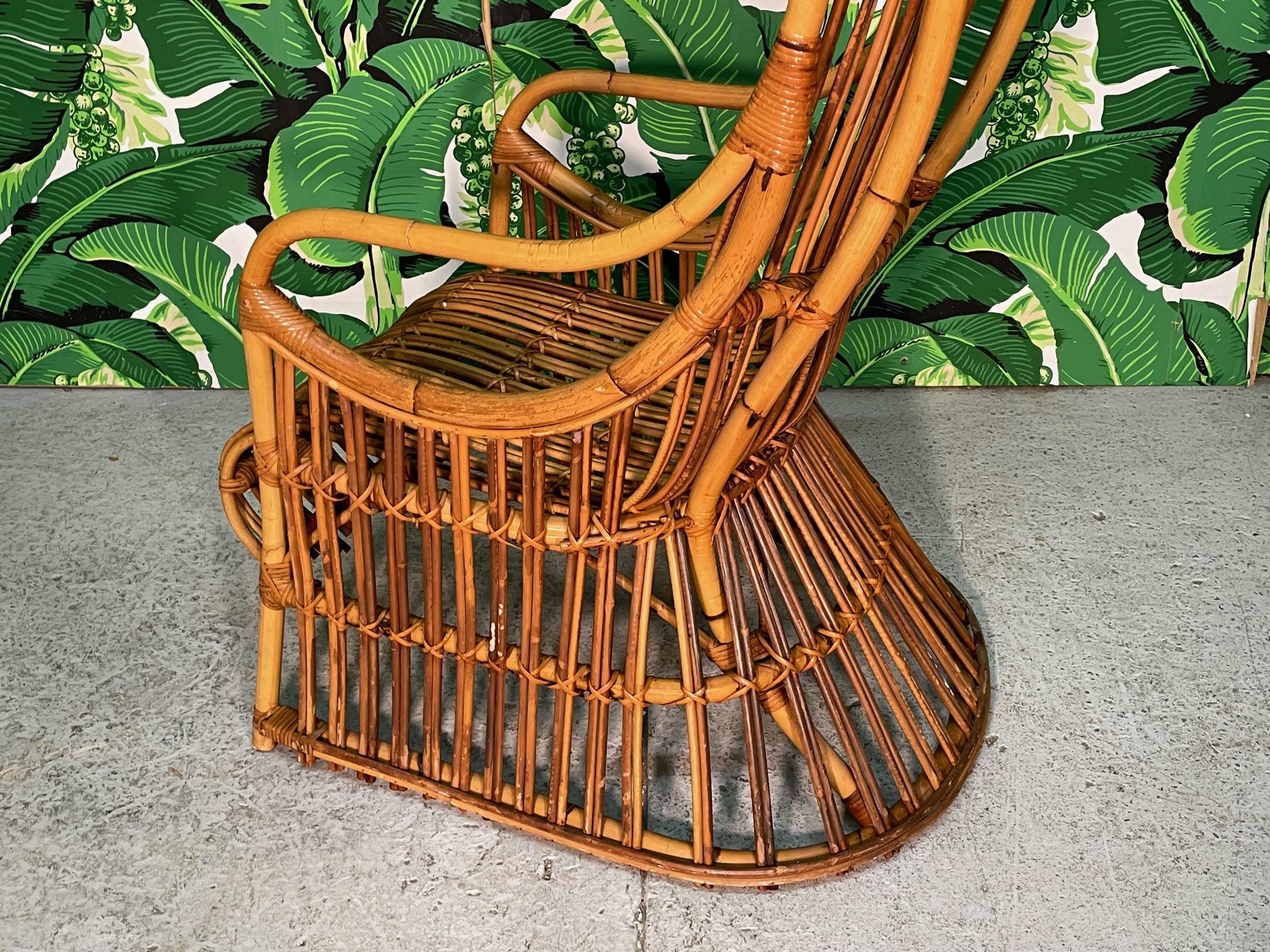 Rattan Porters Chair in the Manner of Franco Albini For Sale 1