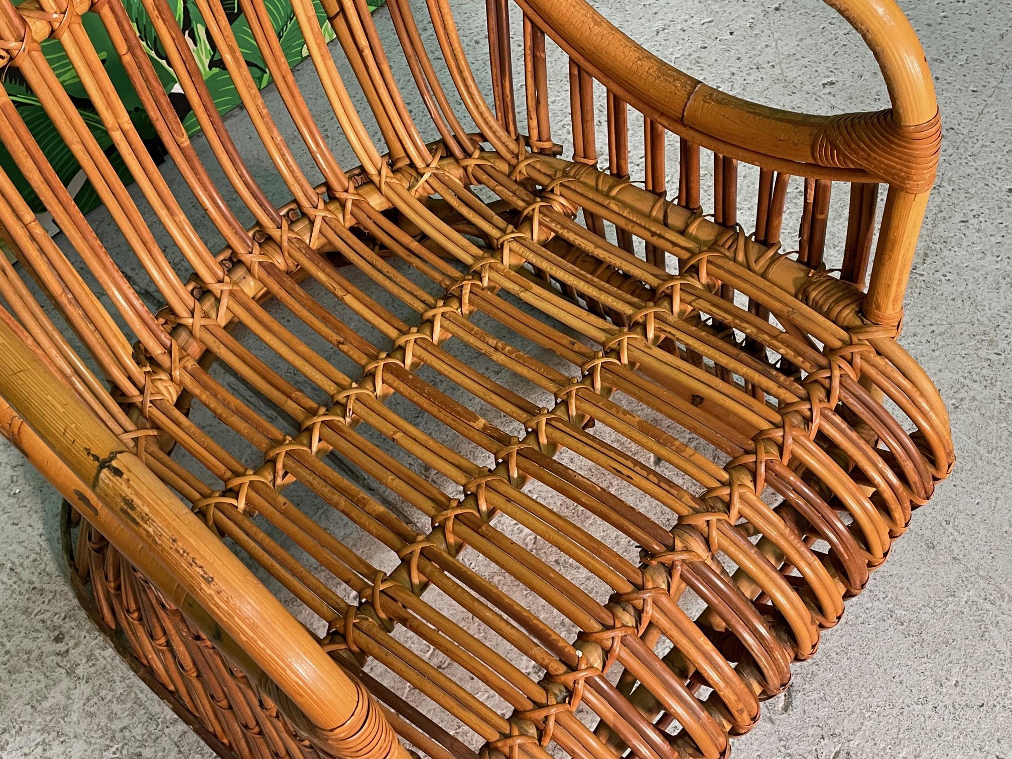 Rattan Porters Chair in the Manner of Franco Albini For Sale 2