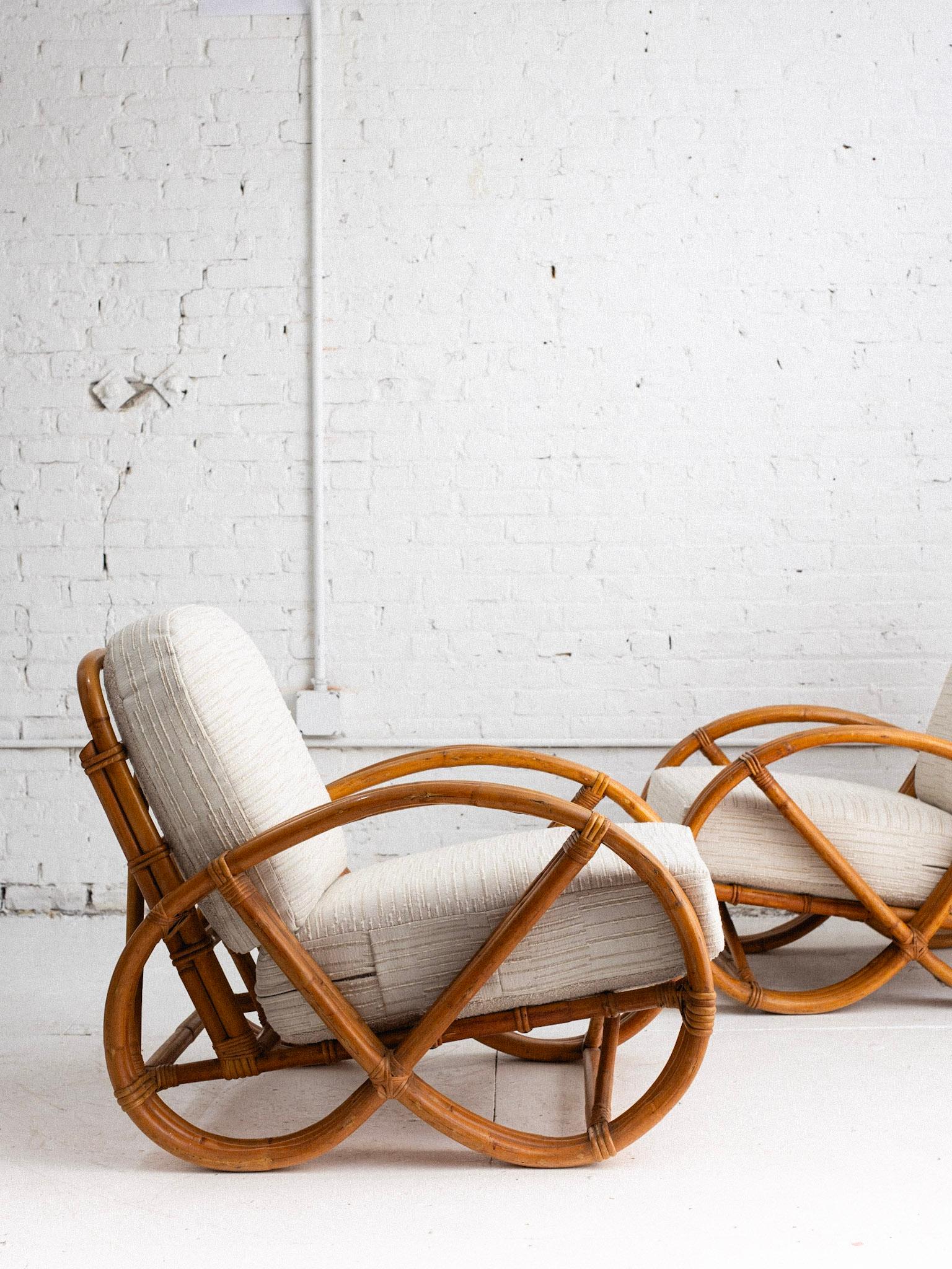 20th Century Rattan Pretzel Chair in the Style of Paul Frankl, One Available