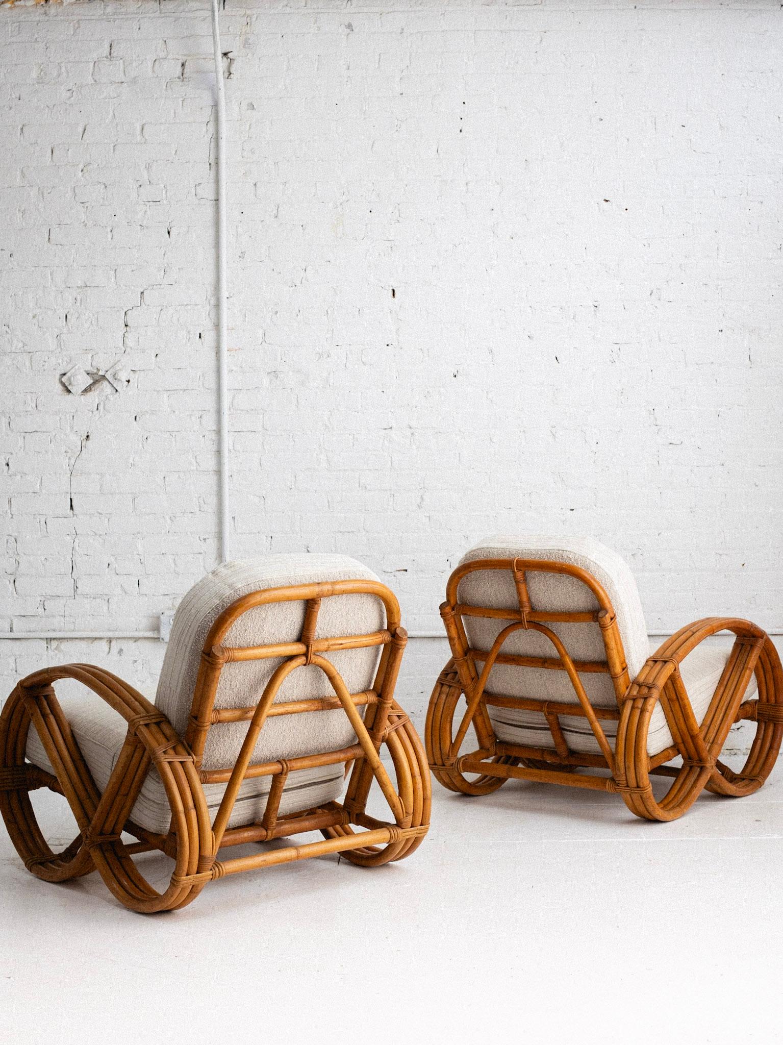 Rattan Pretzel Chair in the Style of Paul Frankl, One Available 1