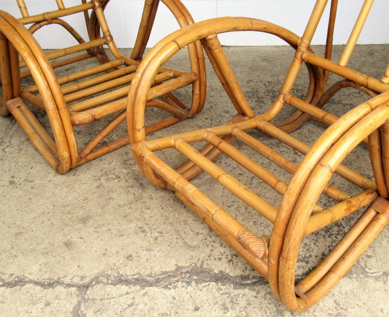 Rattan Pretzel Lounge Chairs at 1stDibs