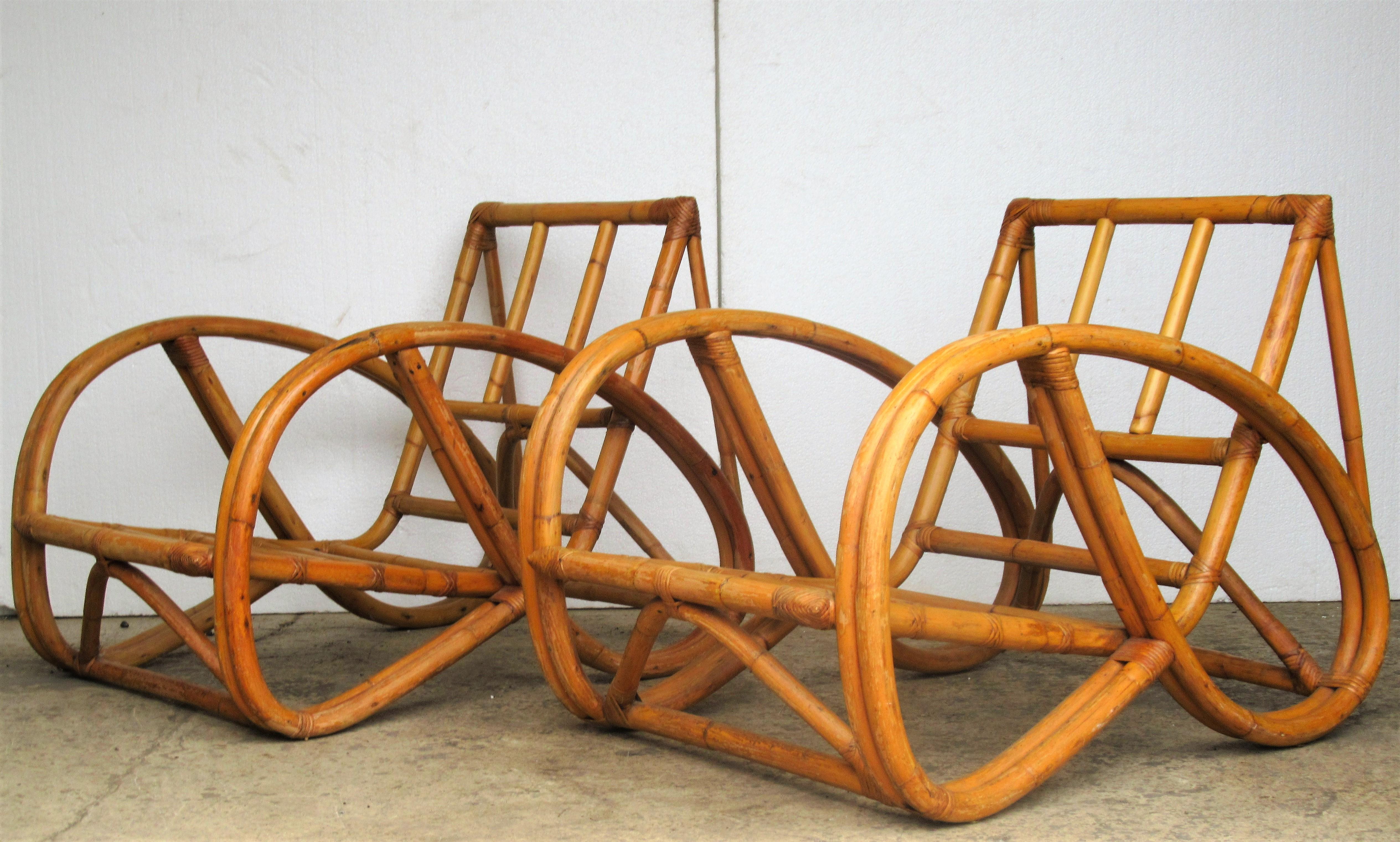 Rattan Pretzel Lounge Chairs 5