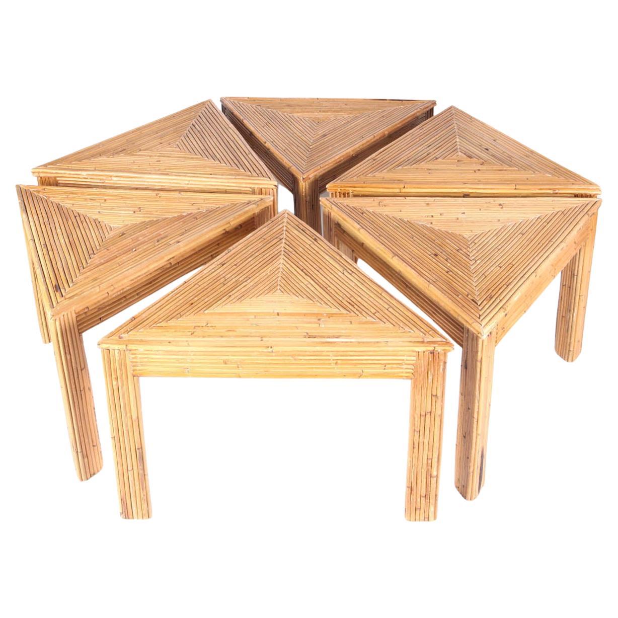 Rattan Puzzle Coffee Table For Sale