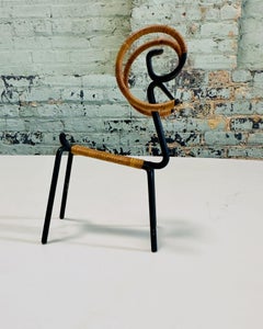 Rattan Ram Wrapped Black Iron Wire by Laurids Lonborg, Denmark