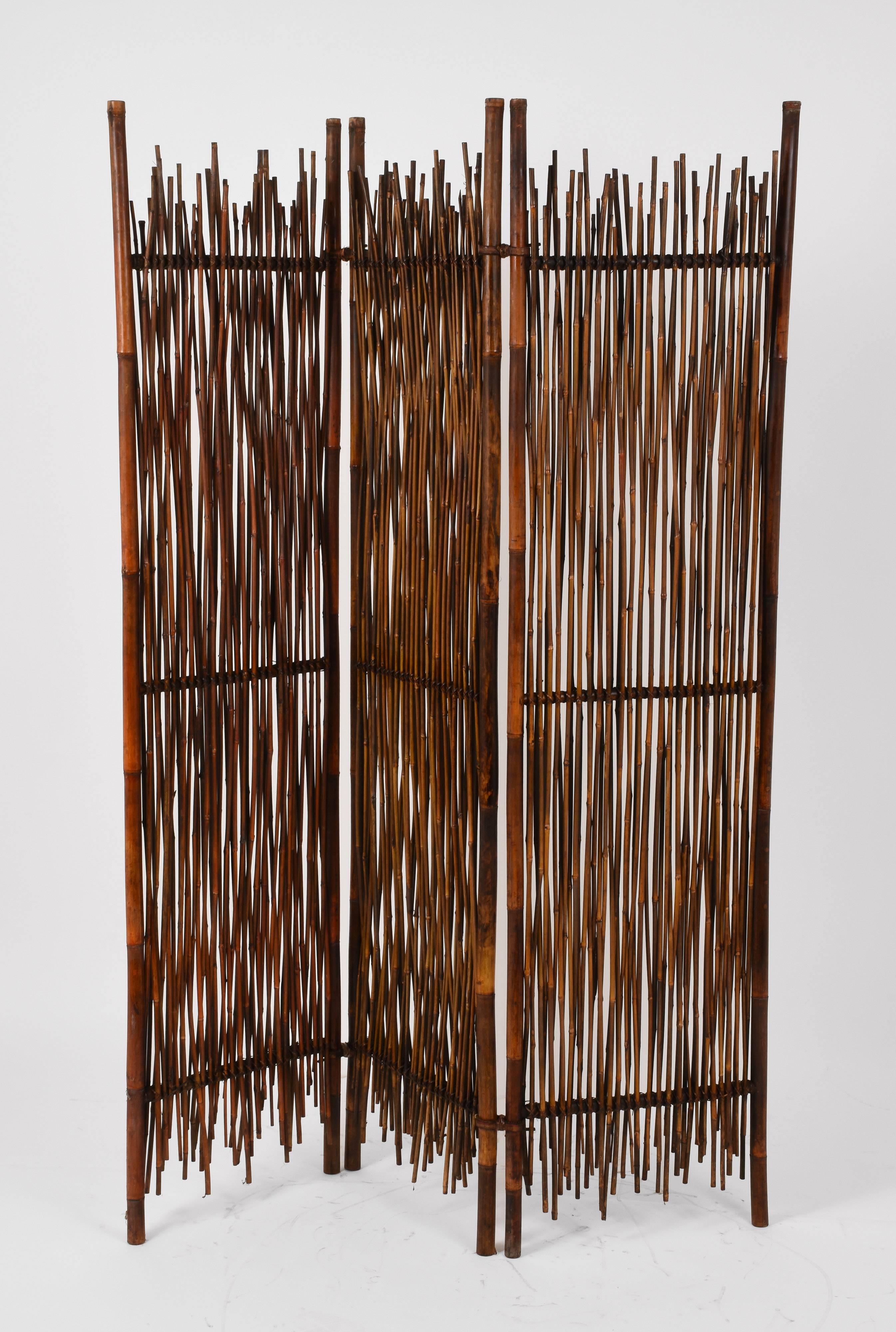 Italian Rattan Room Divider Screen, Partition, Italy, 1900s