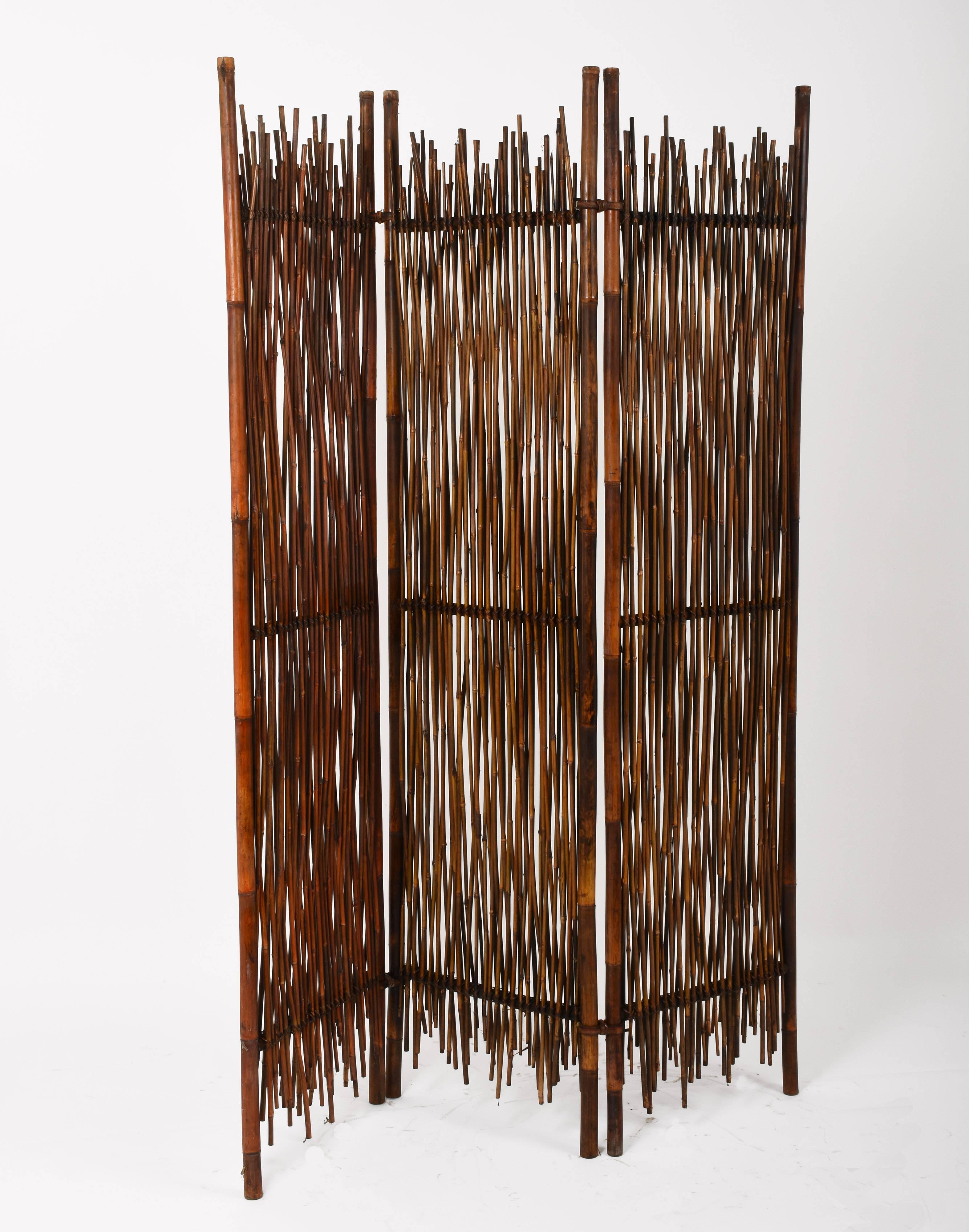 20th Century Rattan Room Divider Screen, Partition, Italy, 1900s