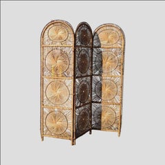 Rattan Room Divider, Starburst Design, Mid Century, MCM, Boho Chic, Backdrop