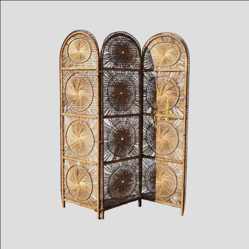 Sconosciuto Divisorio in rattan, design a stella, metà del secolo, MCM, Boho Chic, sfondo in vendita