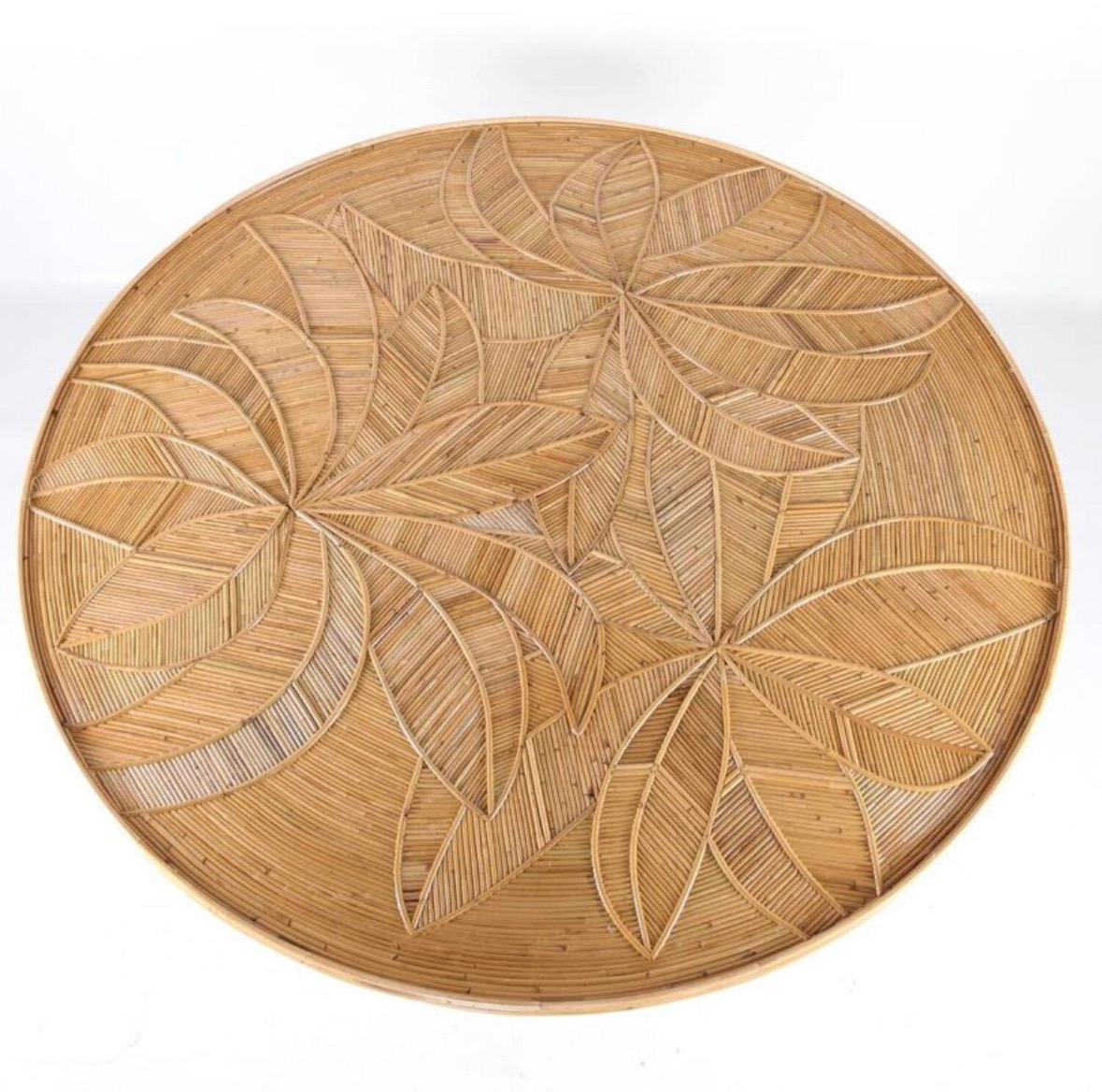 Mesa de comedor redonda de ratán en venta 5