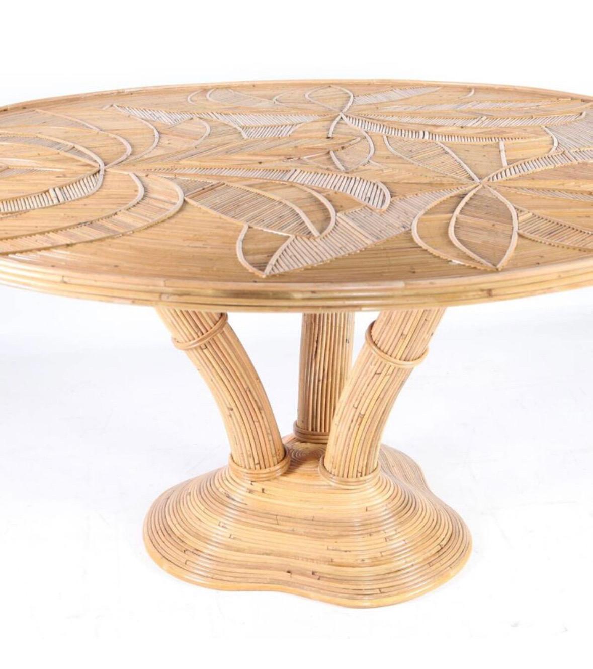 Mesa de comedor redonda de ratán Siglo XXI y contemporáneo en venta