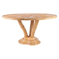 Rattan Esstisch rund