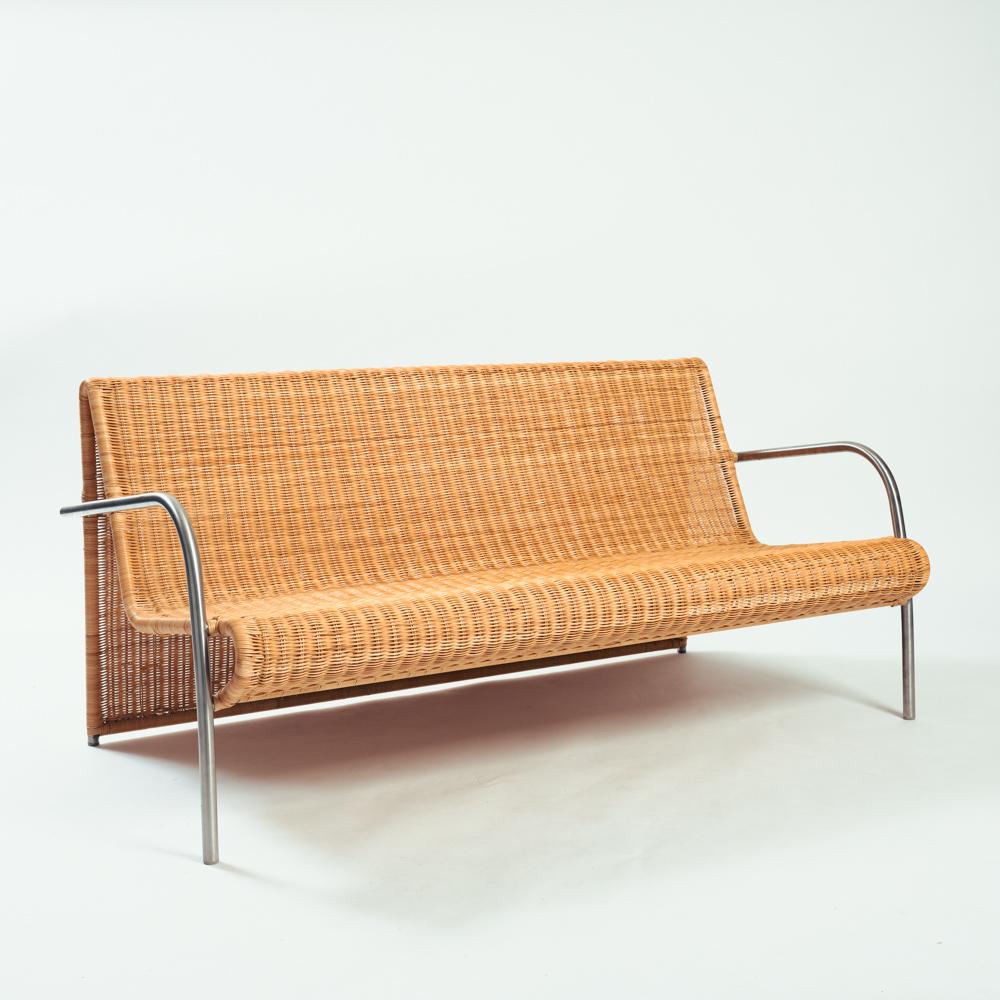 Caning Rattan seating group set with waved back, 1990s