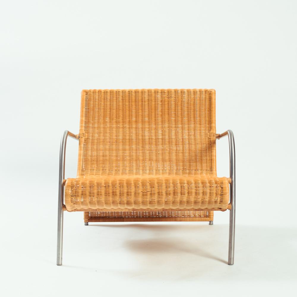 Rattan seating group set with waved back, 1990s 1