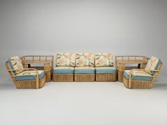 Rattan Sectional 5-Piece Suite by Ficks Reed circa 1950's Completely Original