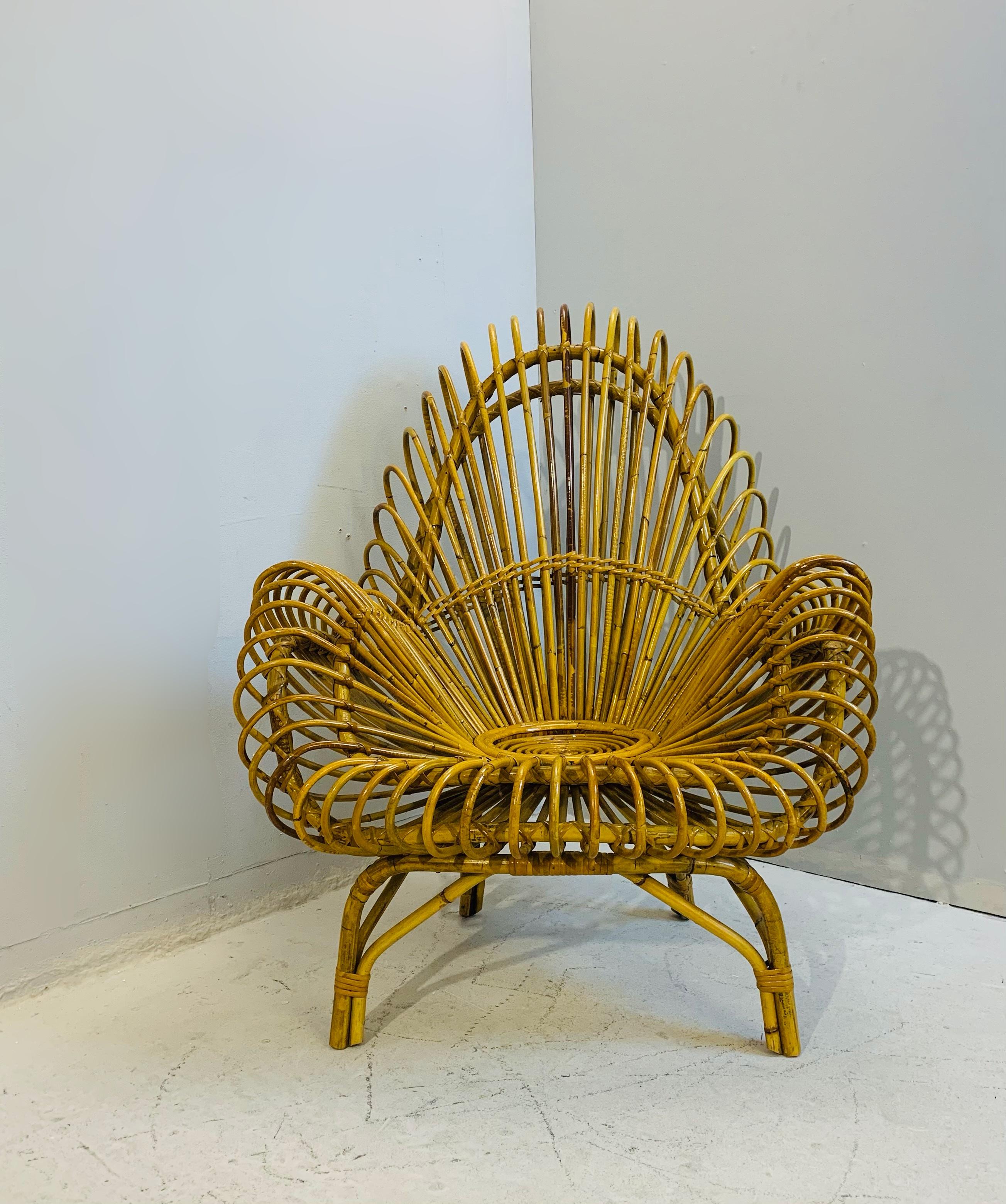  Italian Rattan Set - 1960s In Good Condition In Brussels, BE
