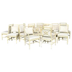 Rattan set is 14 Dining Chairs Cream Finish Rattan set is 14 Dining Chairs Cream Finish