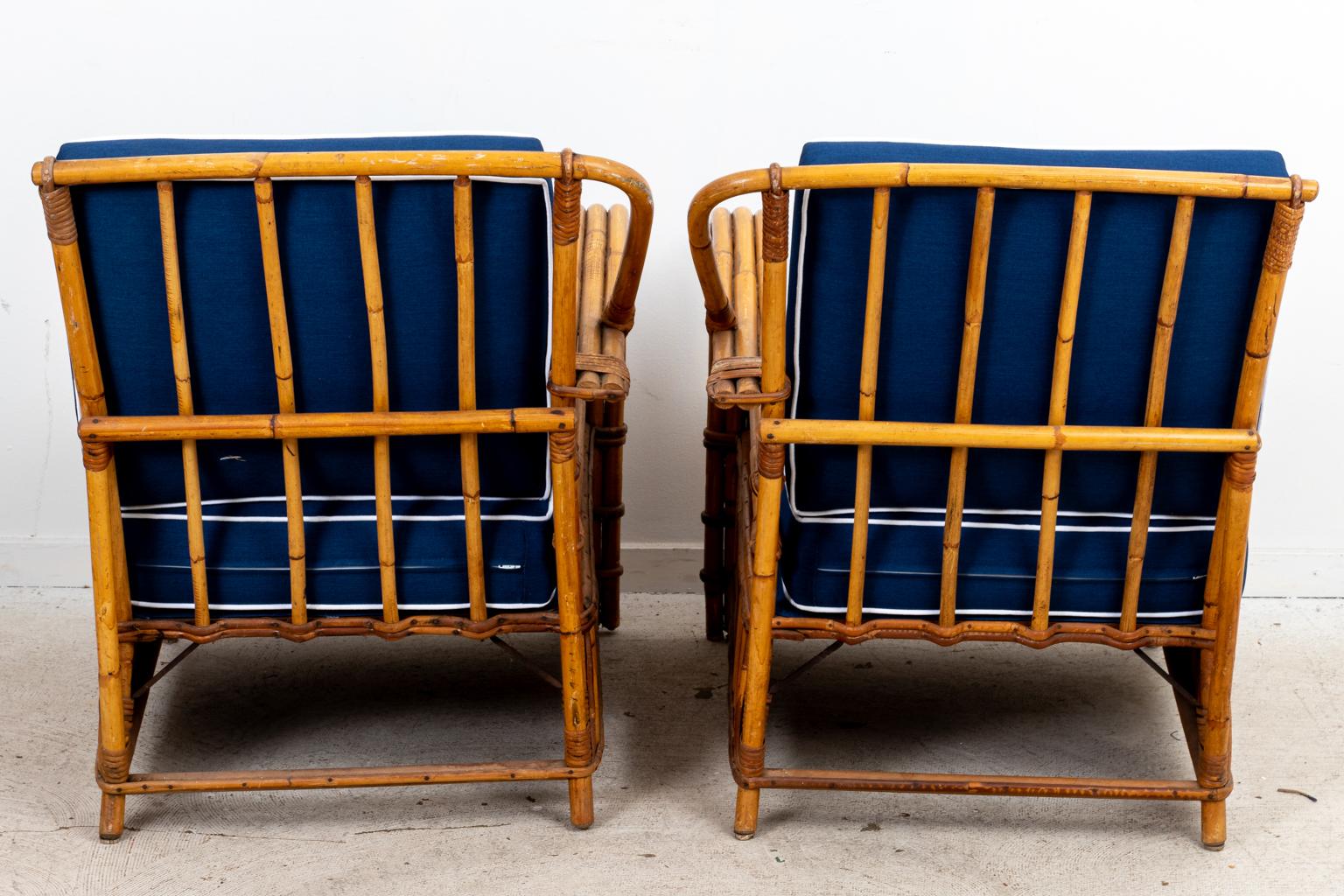 Rattan Set of Two Side Chairs and Two Armchairs 5