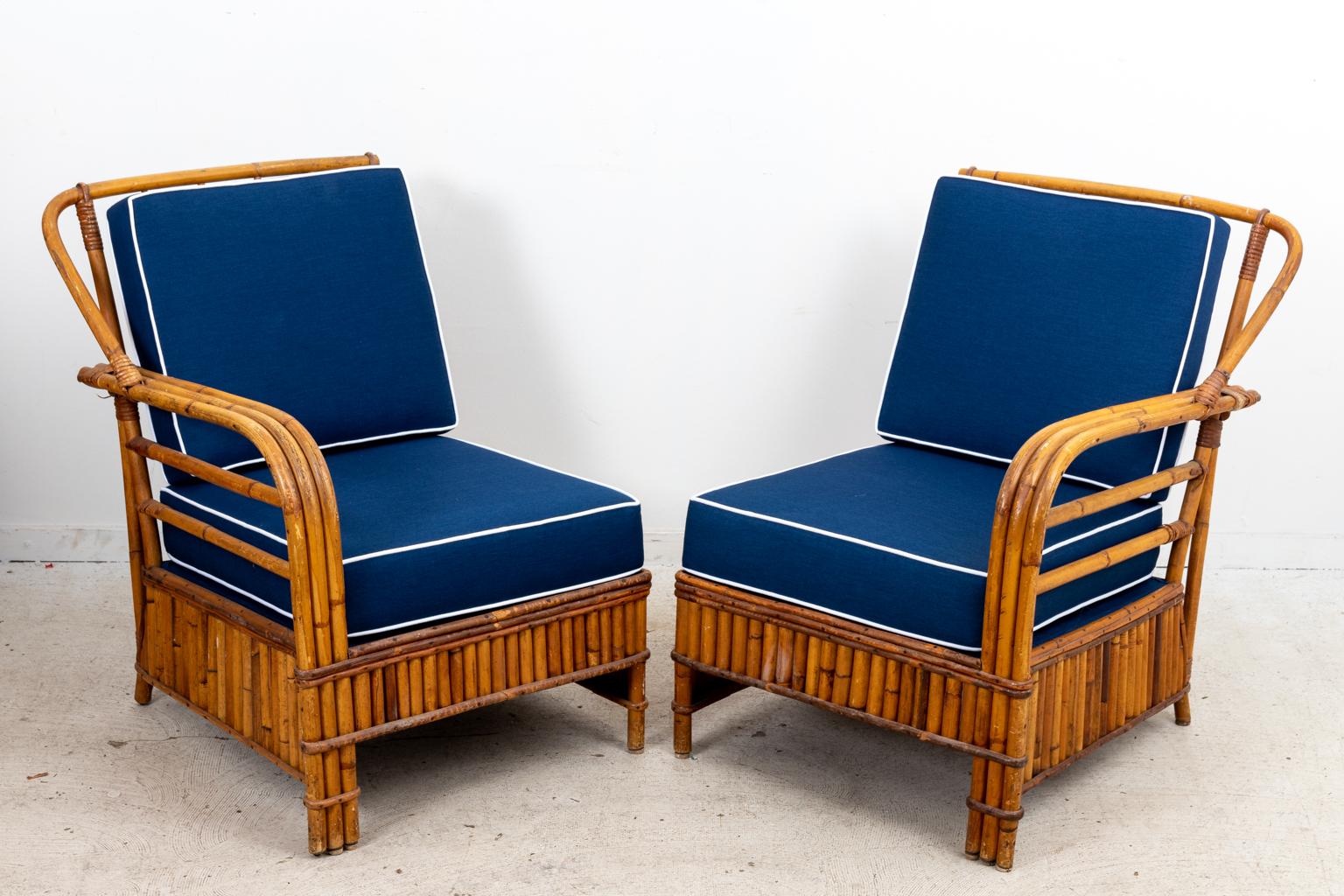 Rattan Set of Two Side Chairs and Two Armchairs 3
