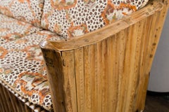 Rattan Settee with Schumacher Fabric Cushions, 1920s