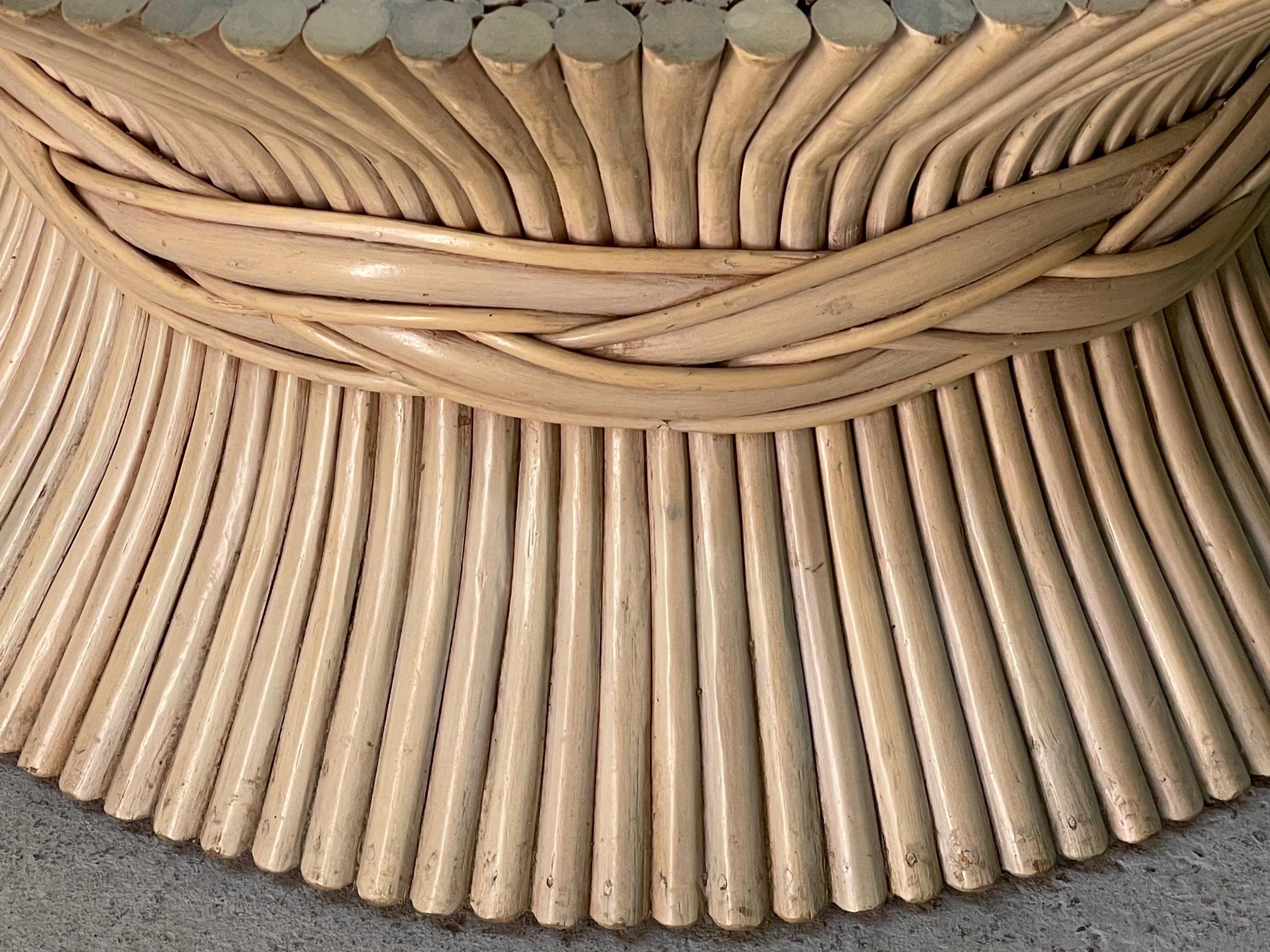 Organic Modern Rattan Sheaf of Wheat Coffee Table in the Manner of McGuire
