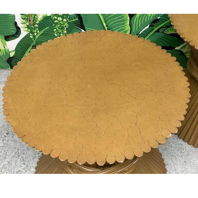 Rattan Sheaf of Wheat Side Tables in the Manner of McGuire In Good Condition In Jacksonville, FL