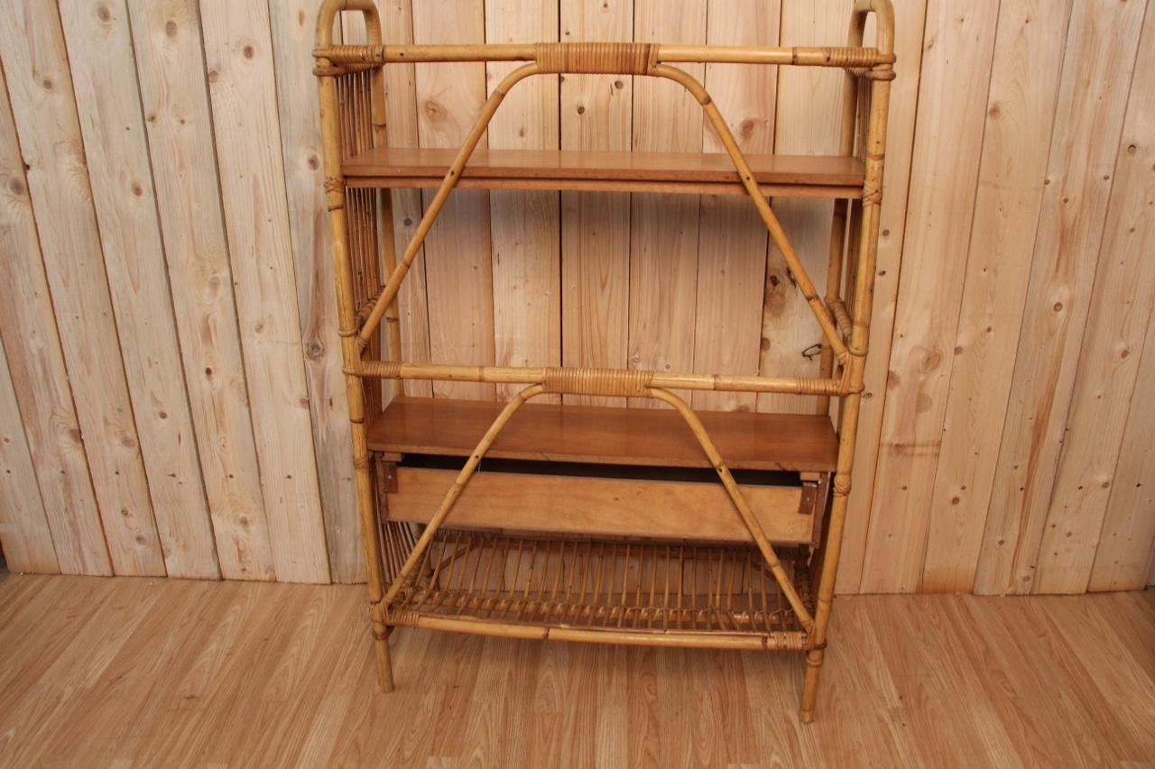 French Rattan Shelf For Sale