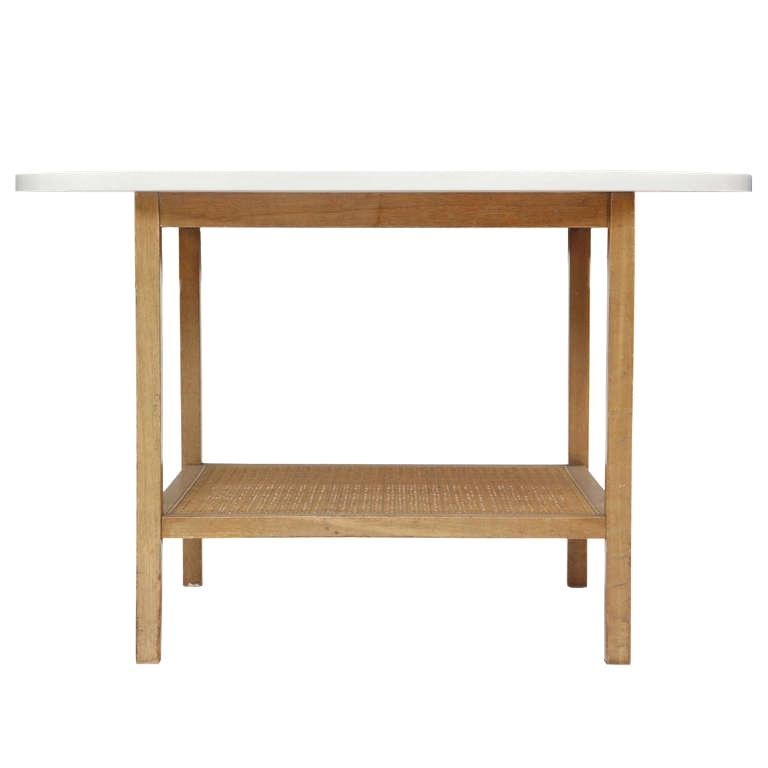 Rattan-Regal-Beistelltisch von Paul McCobb für Calvin Furniture im Angebot
