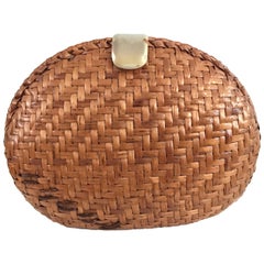 Rattan Shoulder Handbag / Clutch made in Italy, 1960s