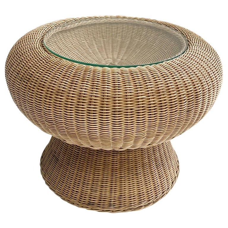 Rattan Side Table at 1stDibs
