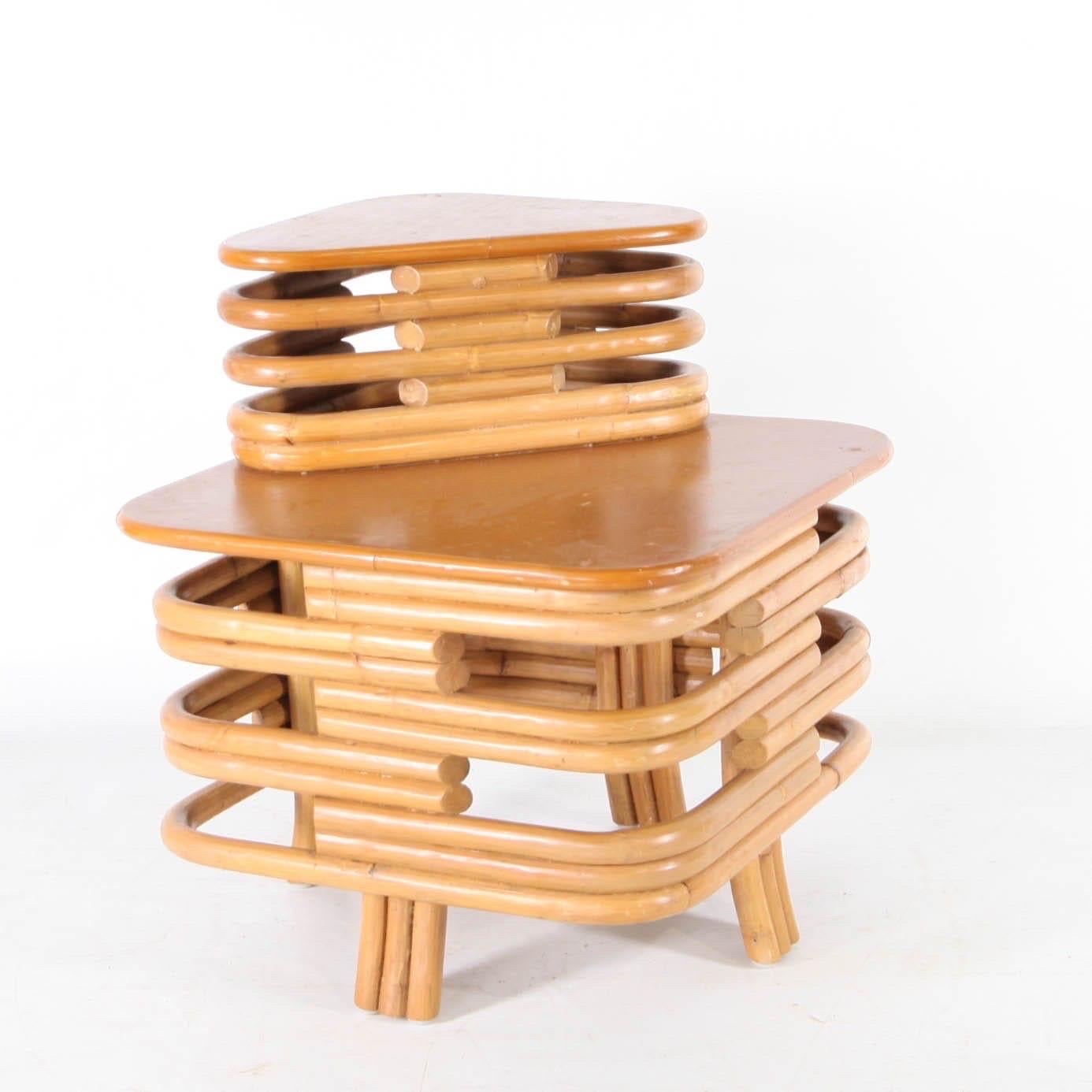 Fin du 20e siècle Table d'appoint en rotin en vente