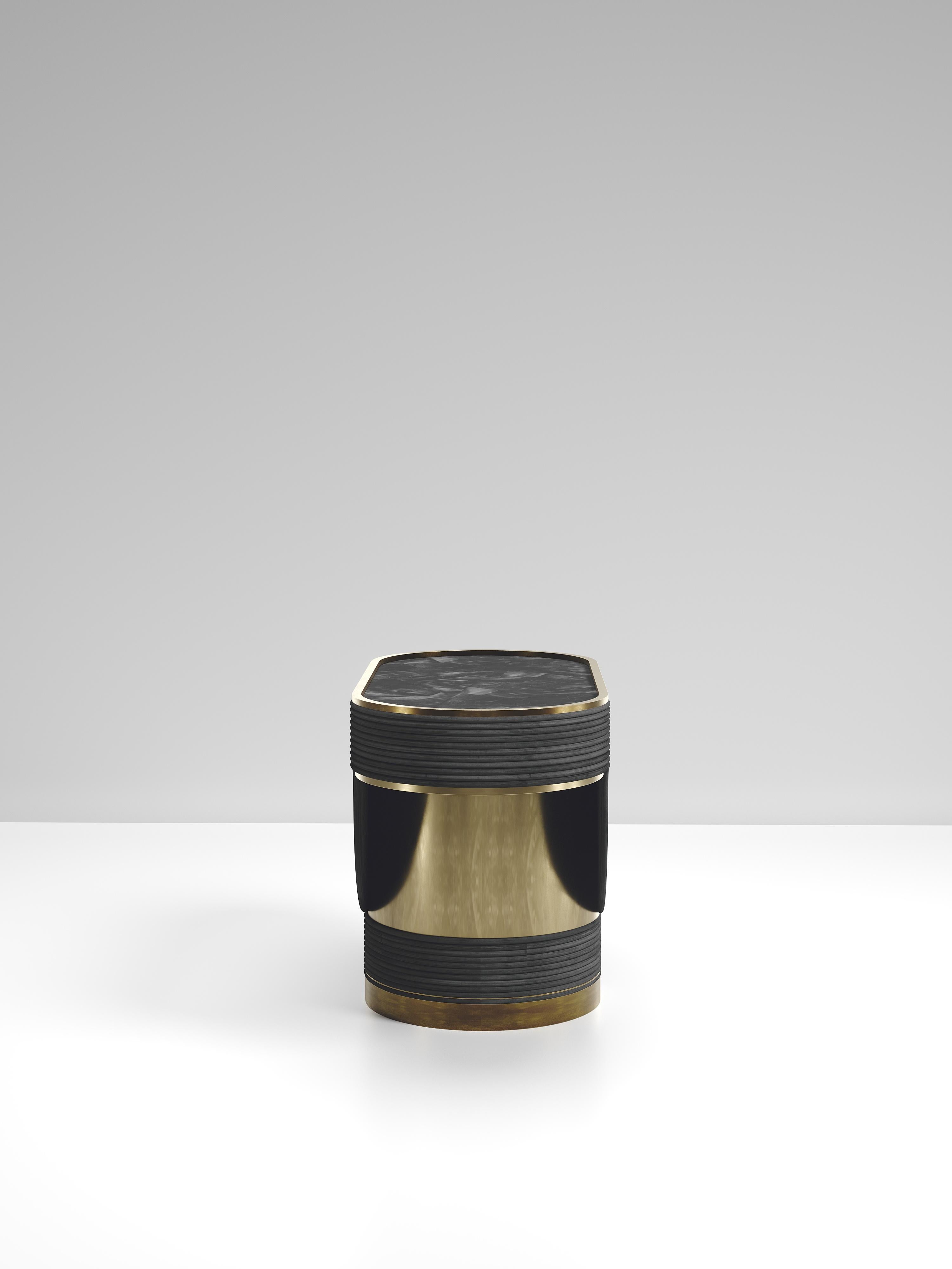 The Licol Side table by R & Y Augousti is a part of their new Rattan capsule launch. The piece explores the brand's iconic DNA of bringing old world artisanal craft into a contemporary and utterly luxury feel. This table is done in a black rattan