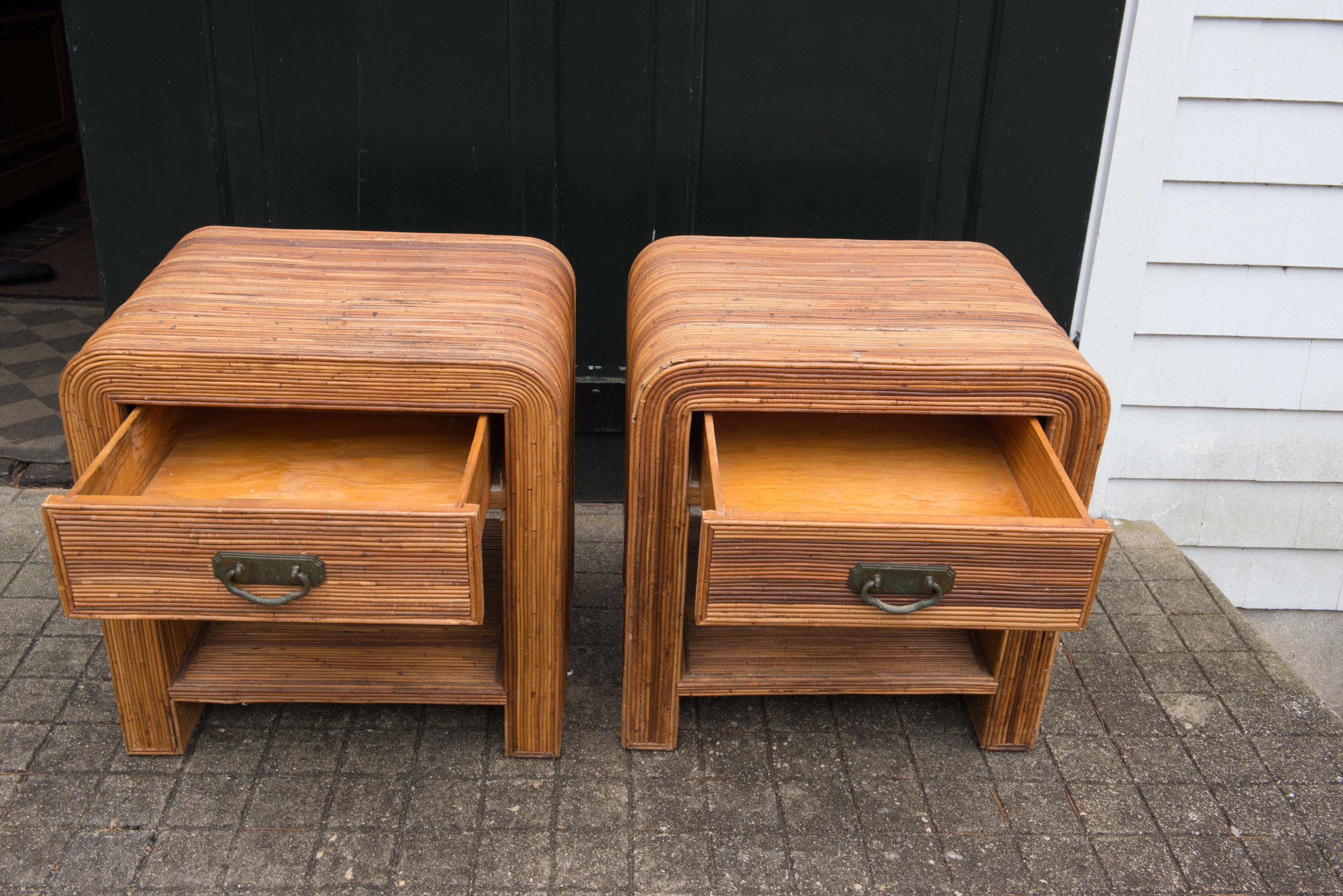 Rattan Side Tables with Drawer 4