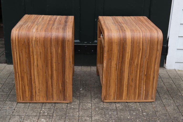 Rattan Side Tables with Drawer For Sale 6