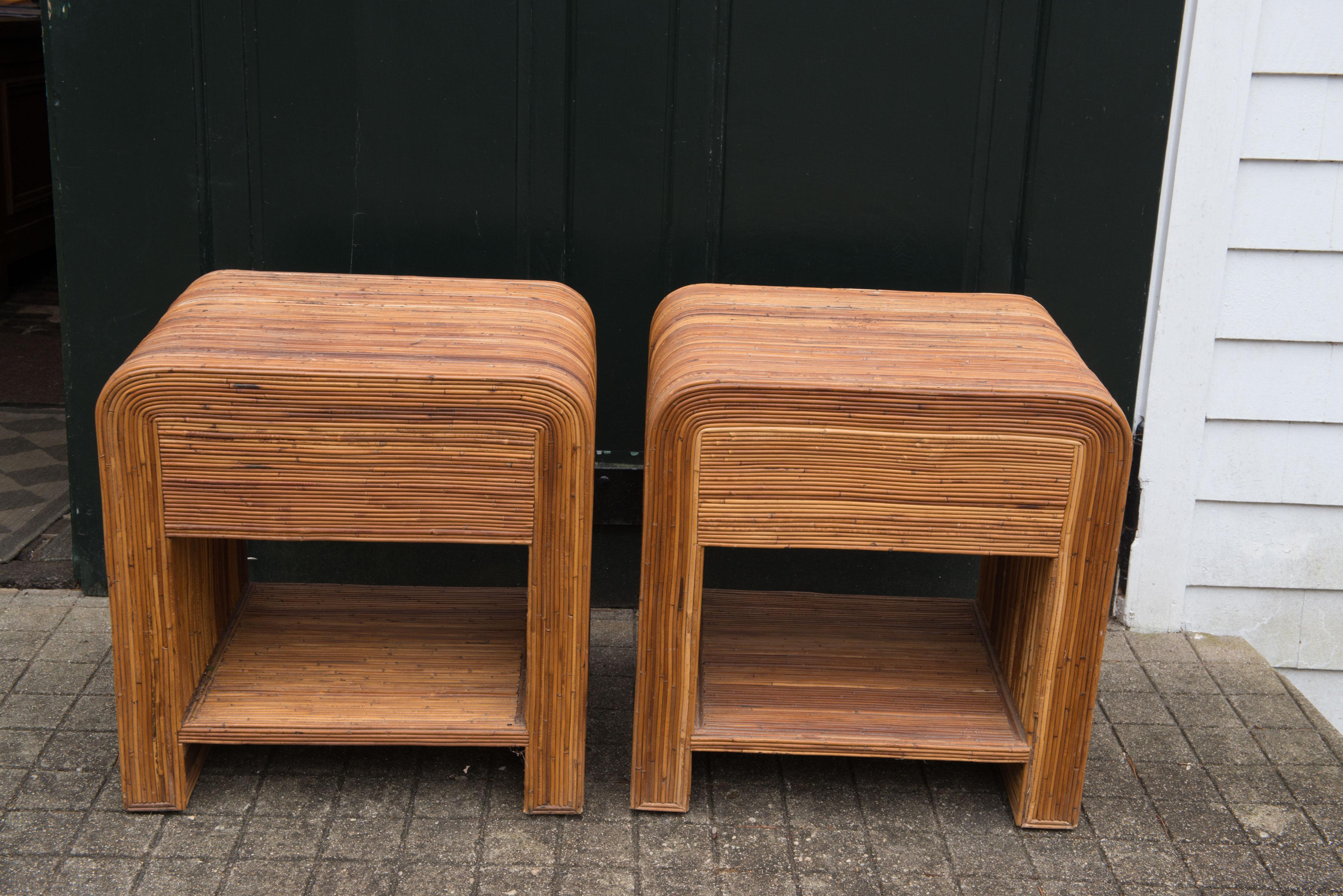 Rattan Side Tables with Drawer 9
