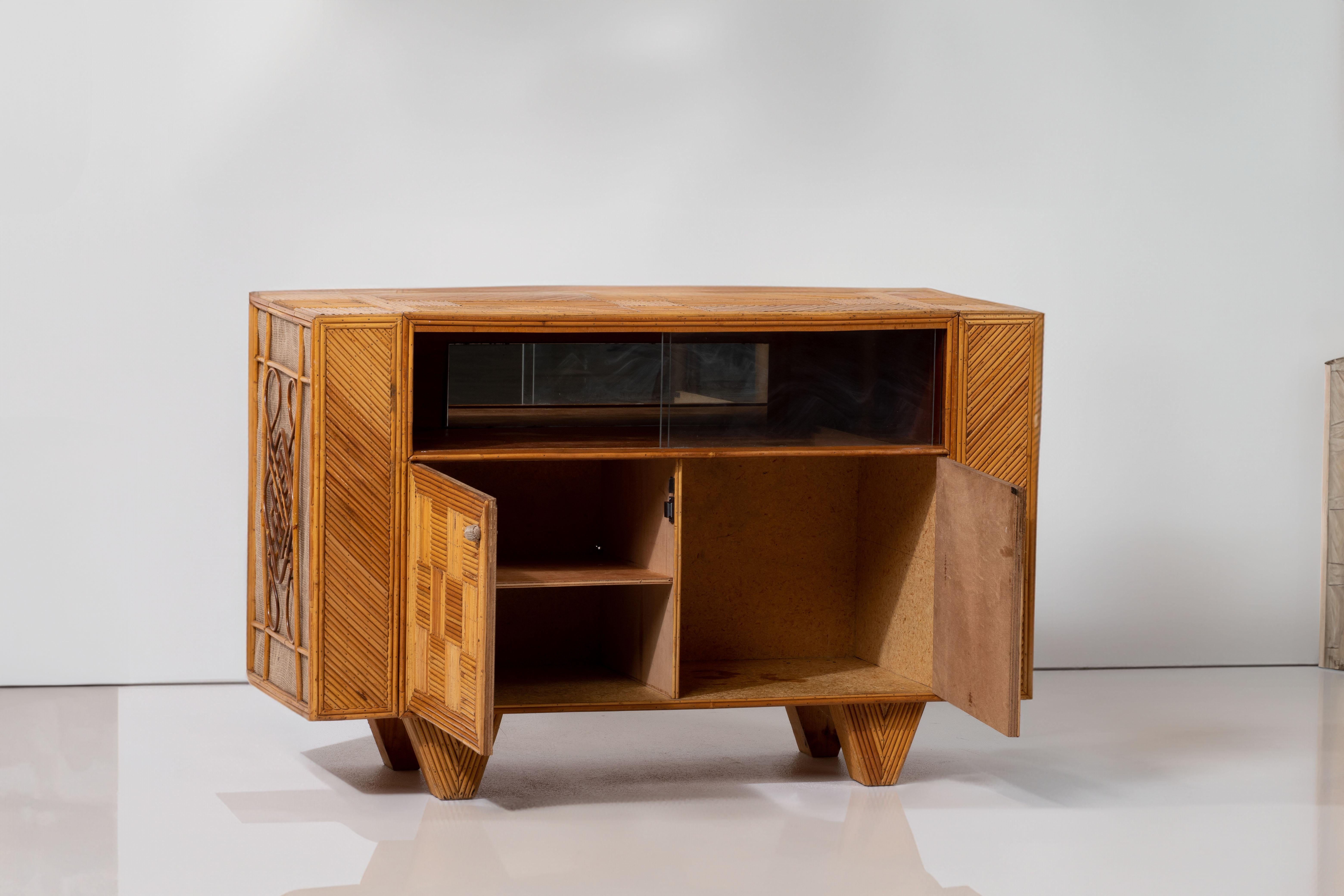 Late 20th Century Rattan Sideboard, France, 1970 For Sale