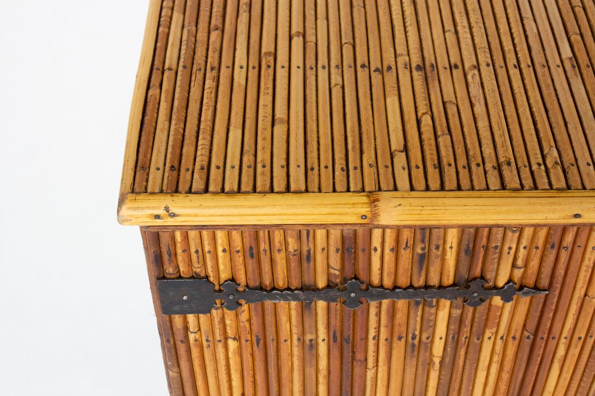 Sideboard aus Rattan in der Art von Adrien Audoux & Frida Minet, 1950er Jahre im Angebot 5