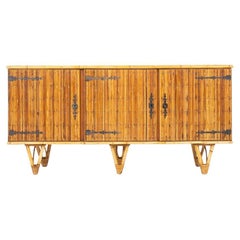 Rattan Sideboard in the manner of Adrien Audoux & Frida Minet, 1950s