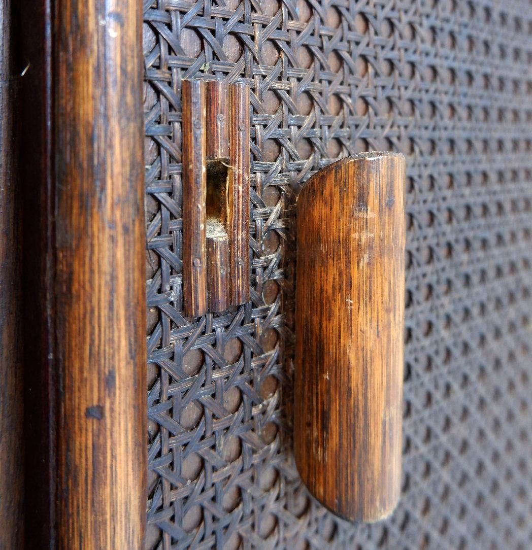 Rattan sideboard with bamboo handles - 1960s 6