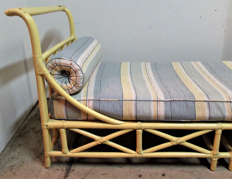 Rattan Sleigh Form Daybed by Ficks Reed at 1stDibs