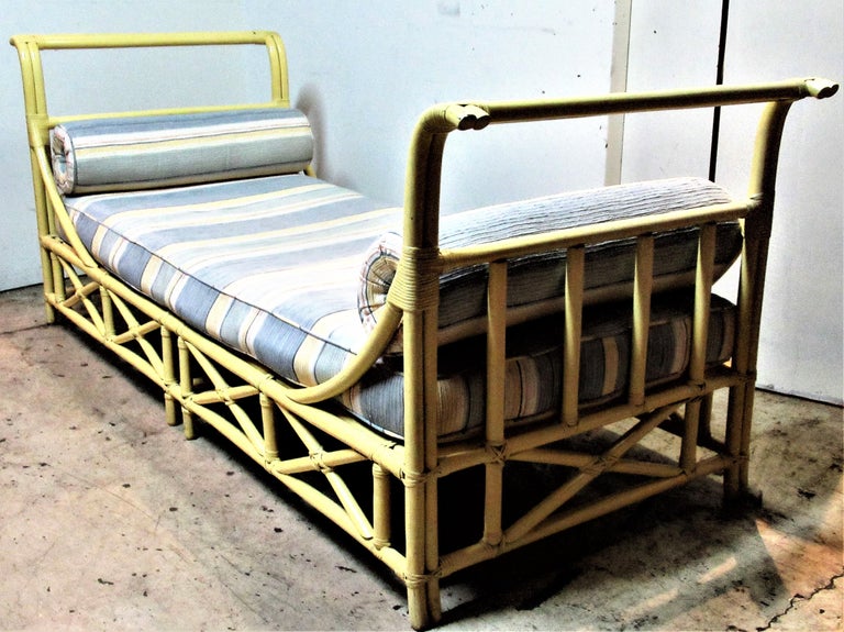 Rattan Sleigh Form Daybed by Ficks Reed at 1stDibs